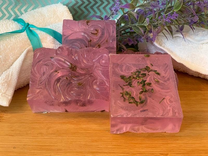 Massaging Lavender Vanilla Glycerin Bar Soap
